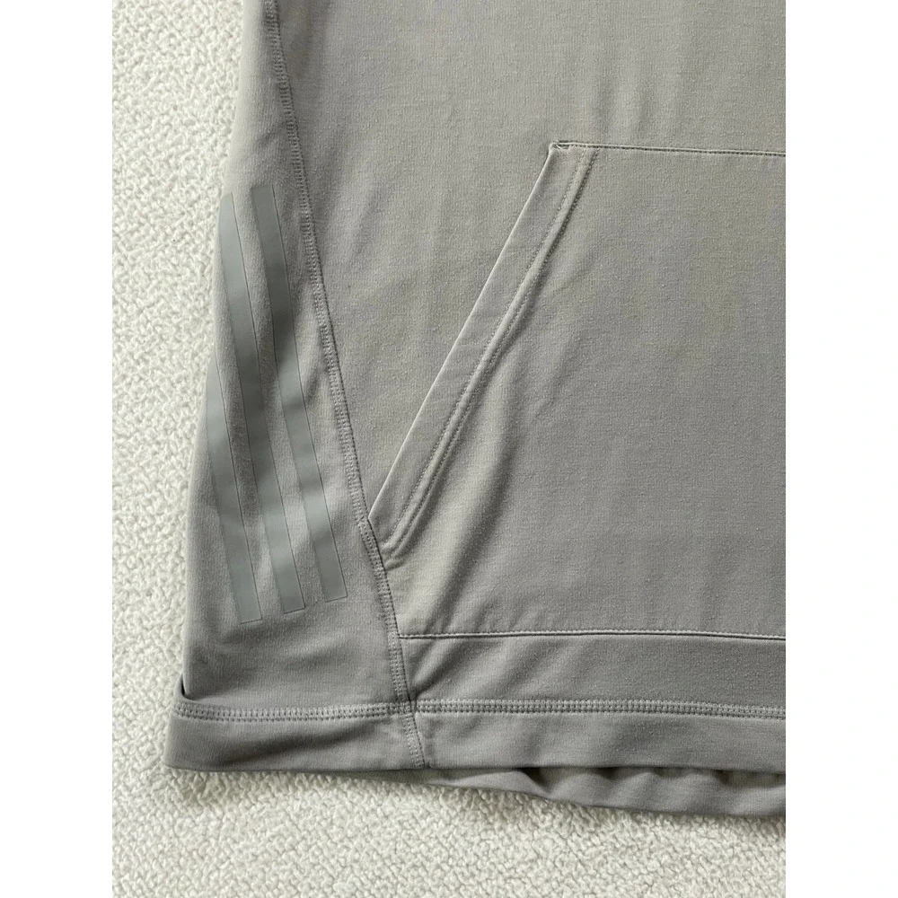 Adidas Mens Medium Grey Aeroready Hoodie Lightweight Pullover H47658 Athleisure